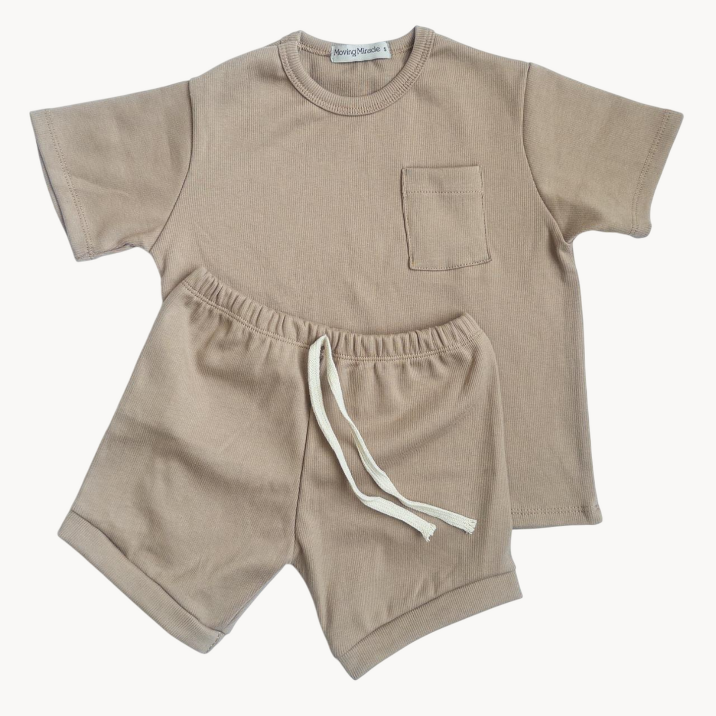 Pocket Shirt & Shorts (Latte)