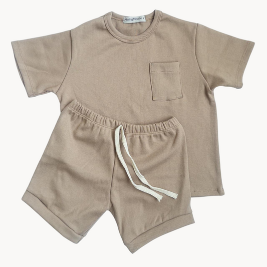 Pocket Shirt & Shorts (Latte)
