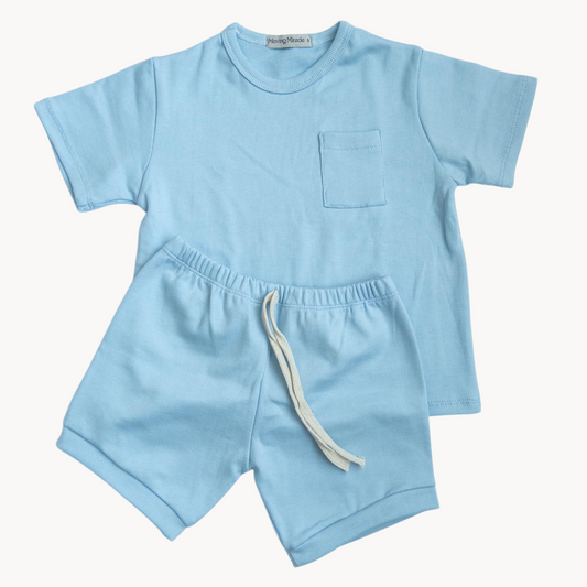 Pocket Shirt & Shorts (Baby Blue)